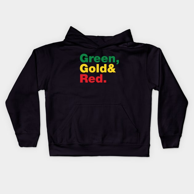 Green, Gold & Red. Kids Hoodie by forgottentongues